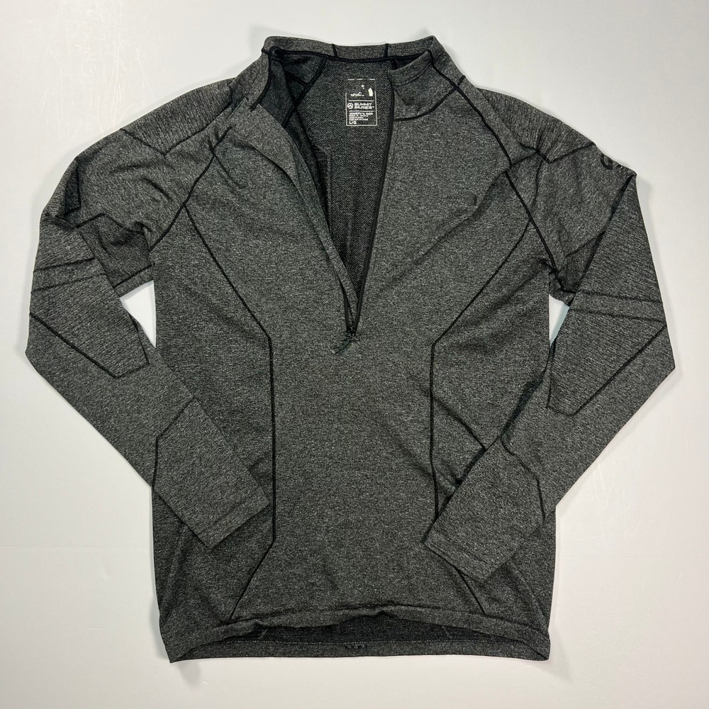 The North Face Summit Series L1 Baselayer Top Womens L Grey Quarter Zip Alpine